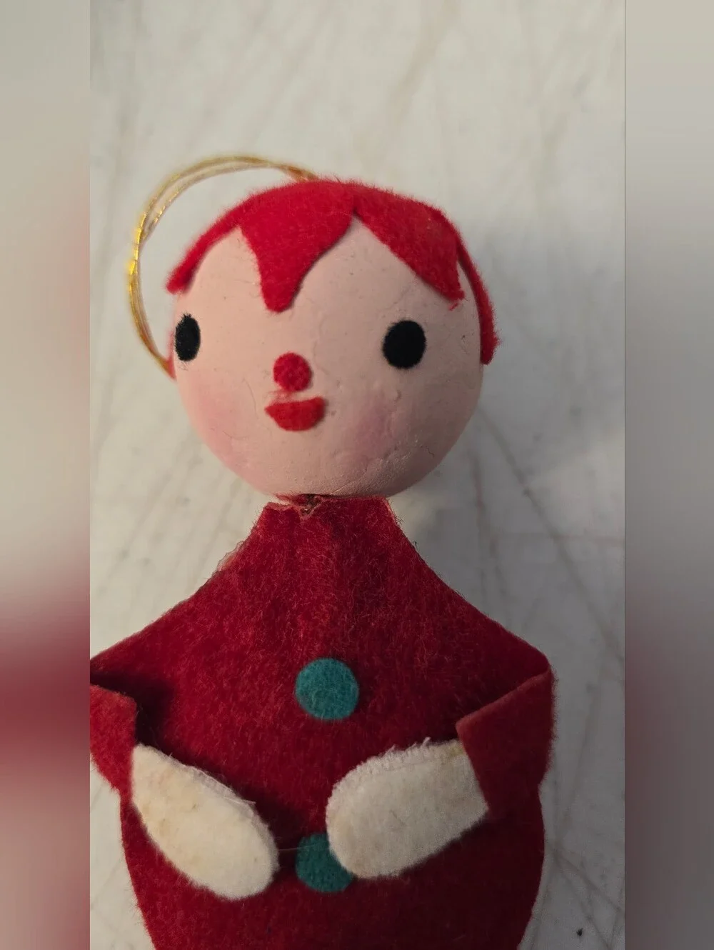 2 Felt Boys Clowns Christmas Tree Ornaments Vintage 4